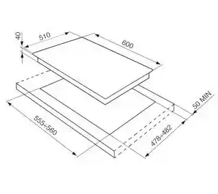 Smeg Selezione P261XGH 60cm Płyta gazowa