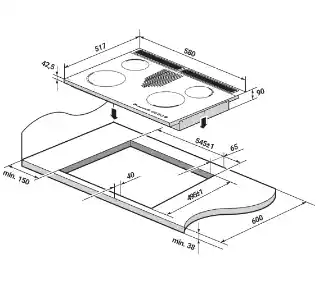 Solgaz Smart Home 4 plus 1 G20 58cm płyta gazowa do zabudowy