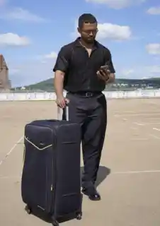 Solier Luggage Średnia walizka miękka M Solier STL1651 czarno-czerwona