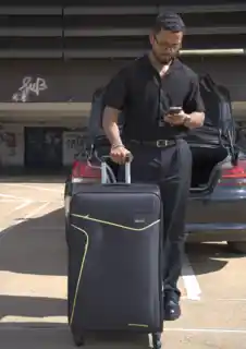 Solier Luggage Średnia walizka miękka M Solier STL1651 czarno-czerwona