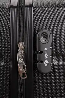 Solier Luggage Walizka podróżna twarda średnia 24 STL902 ciemny szary