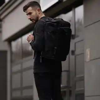 Solier Męska torba plecak 2w1 czarna S35 Riven