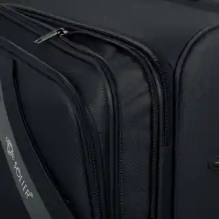 Solier Średnia walizka miękka M 23 SOFTFLEX 2240 czarno-czerwona