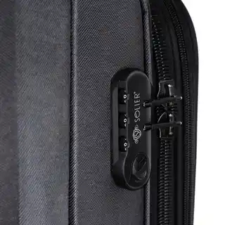 Solier Średnia walizka miękka M 23 SOFTFLEX 2240 czarno-czerwona