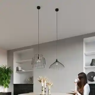 Sollux Lampa wisząca UMB czarny SL 0665, nowoczesny design, metalowa konstrukcja, regulowany łańcuch, energooszczędne źródło światła