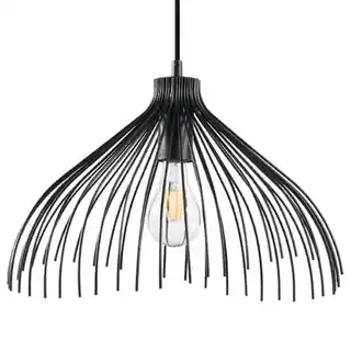 Sollux Lampa wisząca UMB czarny SL 0665, nowoczesny design, metalowa konstrukcja, regulowany łańcuch, energooszczędne źródło światła