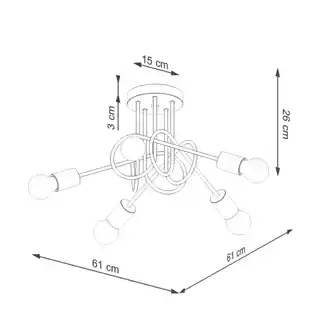 Sollux Żyrandol EMBER 5 Biały SL.1475