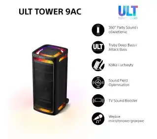 Sony ULT Tower 9AC SRS-ULT900AC Bluetooth Karaoke Czarny Power Audio