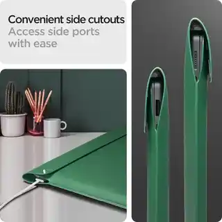 Spigen Valentinus Sleeve na laptop 16 cali, zielony, materiał syntetyczny, model AFA06420