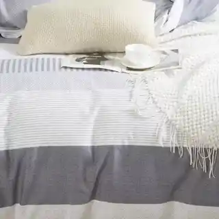 Spod Igły I Nitki Pościel 140x200 Poszewka 70X80 Dwustronna Satyna Bawełniana Komplet Paski