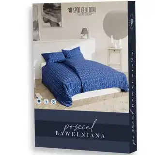 Spod Igły I Nitki Pościel bawełniana 160x200 Kłos granatowa I24