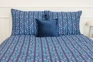 Spod Igły I Nitki Pościel bawełniana 160x200 Kłos granatowa I24