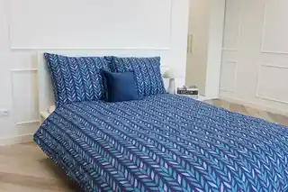 Spod Igły I Nitki Pościel bawełniana 160x200 Kłos granatowa I24