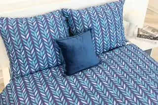 Spod Igły I Nitki Pościel bawełniana 160x200 Kłos granatowa I24