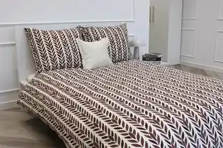Pościel bawełniana 220x200 Kłos beżowa Spod Igły i Nitki I24
