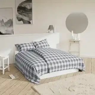 Spod Igły I Nitki Pościel bawełniana 220x200 Krata szara I24