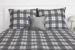 Spod Igły I Nitki Pościel bawełniana 220x200 Krata szara I24