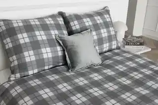 Spod Igły I Nitki Pościel bawełniana 220x200 Krata szara I24