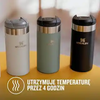 Stanley Kubek termiczny AeroLight Transit 350 ml czarny, stal nierdzewna, izolacja próżniowa, metaliczny wykończenie