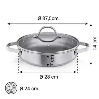 SteelCRAFT Patelnia głęboka z pokrywką 28 cm, 2 uchwyty 780568.00