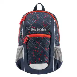 Step by Step plecak junior Kiga Maxi Fire Truck Finn niebiesko czerwony, wodoodporny, ergonomiczny, z licznymi kieszeniami, certyfikat OEKO-TEX
