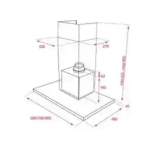 Teka DSJ 950 okap przyścienny srebrny, stal nierdzewna, szerokość 90 cm