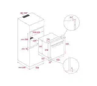 Teka HSB 6250 P FBK Termoobieg Czyszczenie Pyrolityczne Czarny Piekarnik elektryczny