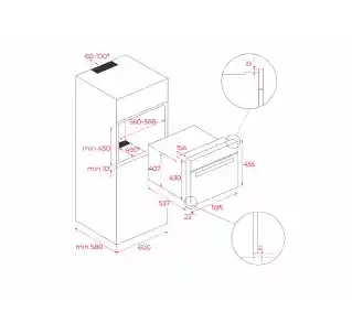 Teka HSC 635 SS Termoobieg Czarny Inox Piekarnik elektryczny