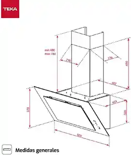 Teka Okap przyścienny 90m DVT 98660 TBS czarne szkło, inox 112930043