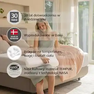 Tempur Millennium L poduszka do spania, DJ White Premium, piankowa, ergonomiczna, hipoalergiczna