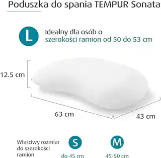 Tempur Sonata L poduszka ortopedyczna, piankowa, biała, premium, model DJ White