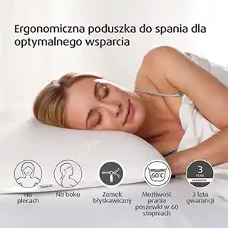 Tempur Poduszka Symphony L DJ White Premium, memory foam, ergonomiczny kształt, hipoalergiczna, pokrowiec z tkaniny oddychającej