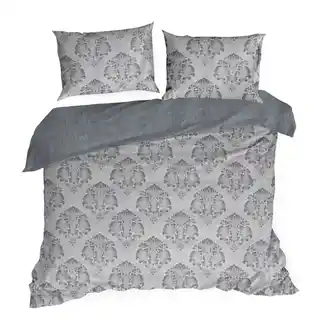 TERRA COLLECTION Komplet pościeli PALERMO 10 z żakardowym ornamentowym wzorem 160x200cm jasnoszary, stalowy