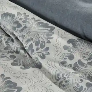 TERRA COLLECTION Komplet pościeli PALERMO 10 z żakardowym ornamentowym wzorem 160x200cm jasnoszary, stalowy