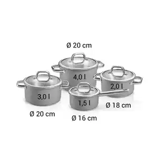 Tescoma 780111 zestaw 8-częściowy zestaw garnków z pokrywkami Delight Taupe
