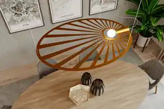 Thoro Lampa wisząca LEHDET złota TH 001ZL, nowoczesny design, metalowa konstrukcja, złote wykończenie, regulowany kabel