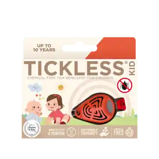 Tickless ultradźwiękowa ochrona przed kleszczami dla dzieci Kid Orange, urządzenie elektroniczne, bezpieczne dla maluchów, zasilanie baterią, skuteczność do 1 roku