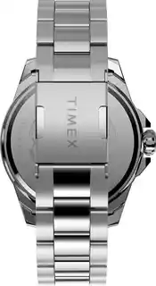 Timex TW2U14700 zegarek męski, stalowa koperta, czarny pasek, datownik, kwarcowy, wodoodporność 50m