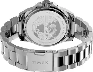 Timex TW2U14700 zegarek męski, stalowa koperta, czarny pasek, datownik, kwarcowy, wodoodporność 50m