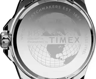 Timex TW2U14700 zegarek męski, stalowa koperta, czarny pasek, datownik, kwarcowy, wodoodporność 50m