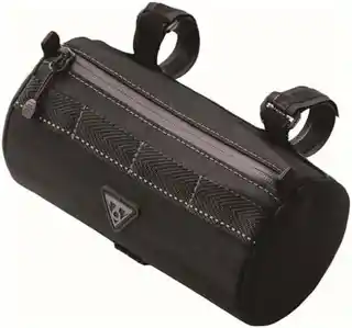 Topeak Tubular Barbag torba na kierownicę 1,5L czarna, wodoodporna, lekka, nylonowa, z regulowanym paskiem, kompatybilna z rowerami miejskimi