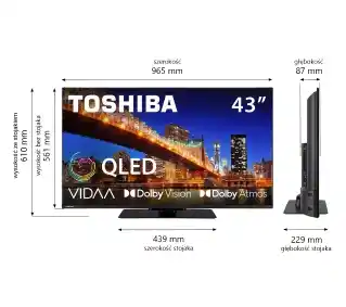 Toshiba 43QV3F63DG 43 QLED 4K Smart TV VIDAA Dolby Vision Dolby Atmos HDMI 2.1 DVB-T2 Telewizor QLED