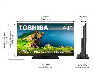 Toshiba 43UV3F63DG 43 LED 4K Smart TV VIDAA Dolby Vision Dolby Atmos HDMI 2.1 DVB-T2 Telewizor LED