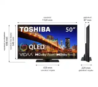 Toshiba 50QV3F63DG 50 QLED 4K Smart TV VIDAA Dolby Vision Dolby Atmos HDMI 2.1 DVB-T2 Telewizor QLED