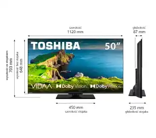 Toshiba 50UV3F63DG 50 LED 4K Smart TV VIDAA Dolby Vision Dolby Atmos HDMI 2.1 DVB-T2 Telewizor LED