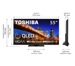 Toshiba 55QV3F63DG 55 QLED 4K Smart TV VIDAA Dolby Vision Dolby Atmos HDMI 2.1 DVB-T2 Telewizor QLED