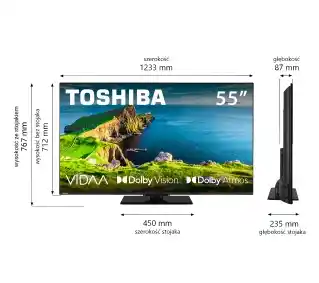 Toshiba 55UV3F63DG 55 LED 4K Smart TV VIDAA Dolby Vision Dolby Atmos HDMI 2.1 DVB-T2 Telewizor LED