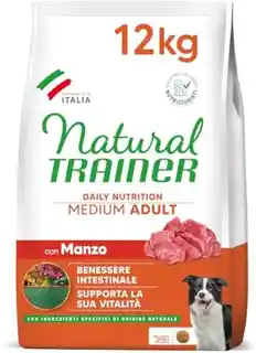 Trainer Natural Dog Natural Trainer Medium, wołowina z ryżem i żeń-szeniem - 12 kg
