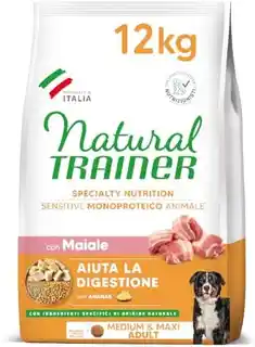 Trainer Natural Sensitive Natural Trainer Sensitive No Gluten Adult Medium/Maxi, wieprzowina - 12 kg