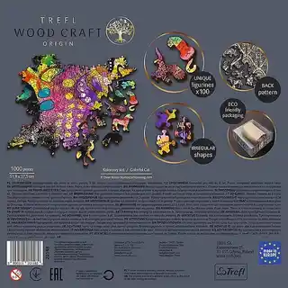 TREFL Puzzle Wood Craft Kolorowy kot 20148 (1000 elementów)